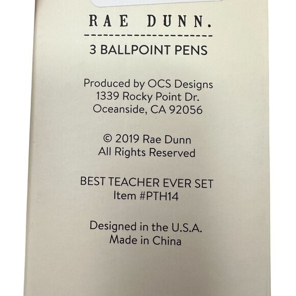 Rae Dunn Inspirational Ball Point 3 Pen Set Teacher Appreciation Black Ink Gift - Picture 4 of 5